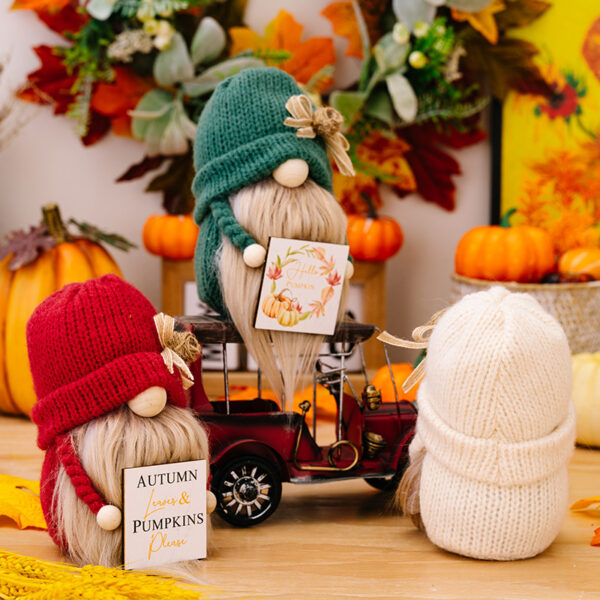 Wholesale Doll Country Dwarf Orange Thanksgiving Autumn Polyester Ornaments