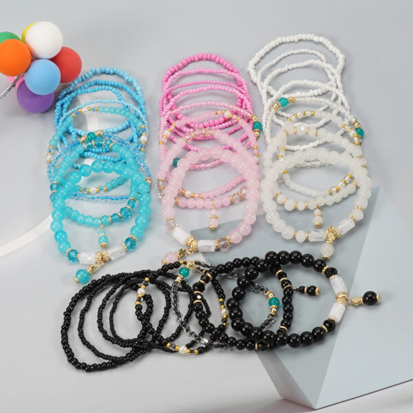 Wholesale Rice Beads Bohemian Multi-Stretch Bracelet