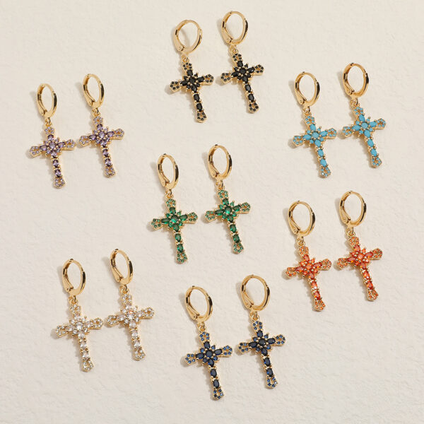 O1CN01O9Erhp1XXosAQAsY6_2208426382934-0-cib Wholesale Cross Vintage Geometric Copper Plated Real Gold Earrings