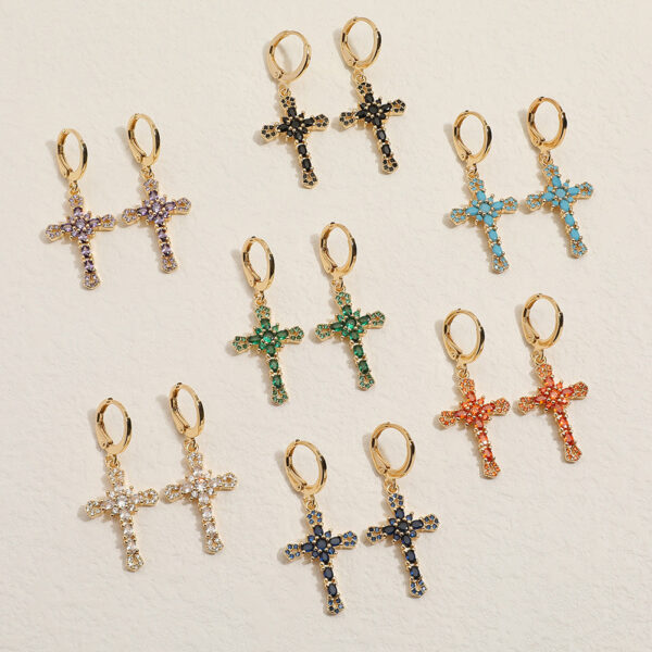 O1CN01O9Erhp1XXosAQAsY6__2208426382934-0-cib Wholesale Cross Vintage Geometric Copper Plated Real Gold Earrings