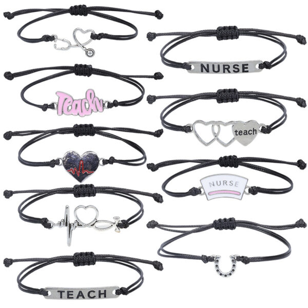 Wholesale Nurse EKG Braided Bracelet