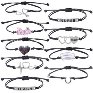 Wholesale Nurse EKG Braided Bracelet