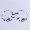 Wholesale Gothic Star Moon Pumpkin Bat Large Hoop Alloy Earrings