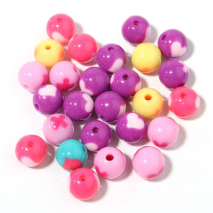 Small smooth round bead love (30/bag) / Random color mixing, size on the details page