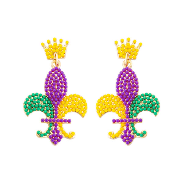 Wholesale Handmade Rice Ball Carnival  Mardi Gras Earrings