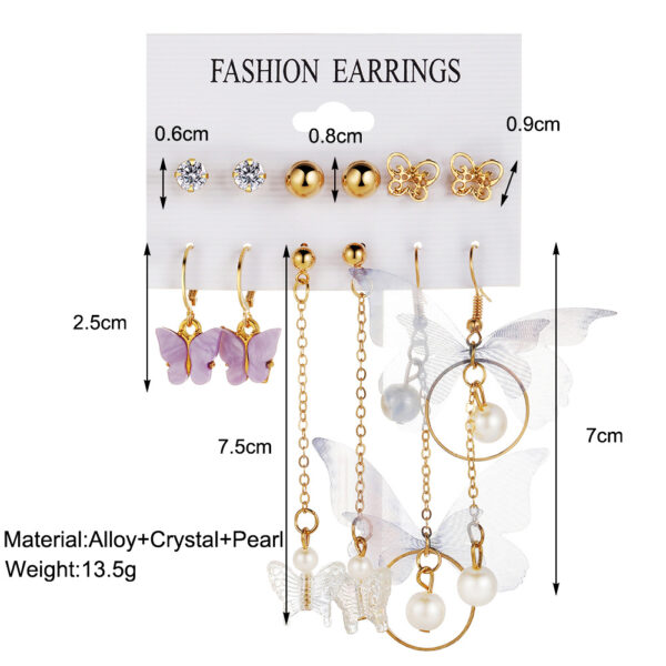 O1CN01OGa77u29BKlYFYmoS_1007608029-0-cib Wholesale Acrylic Pearl Butterfly Asymmetrical Earrings