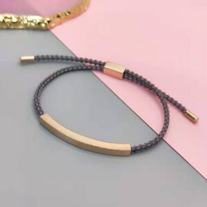 Rose Gold + gray rope