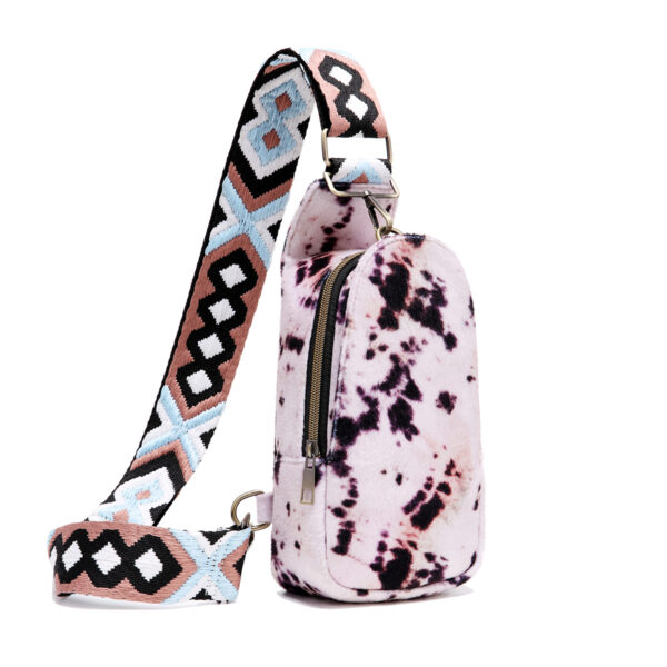 Wholesale PU Wide Shoulder Strap Women's Plush Velvet Chest Bag Waist Bag Crossbody Bag