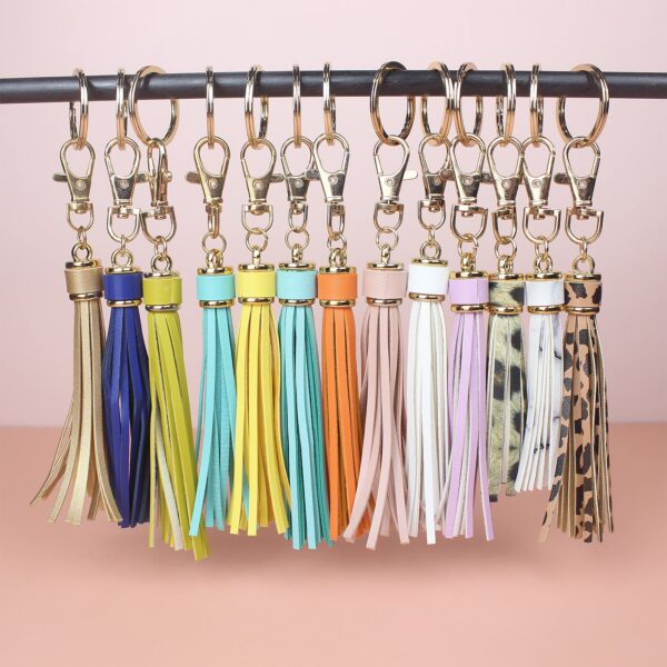 Wholesale Tassel Leather Braided Keychain