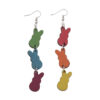 Wholesale Easter Colorful Bunny Wooden Earrings
