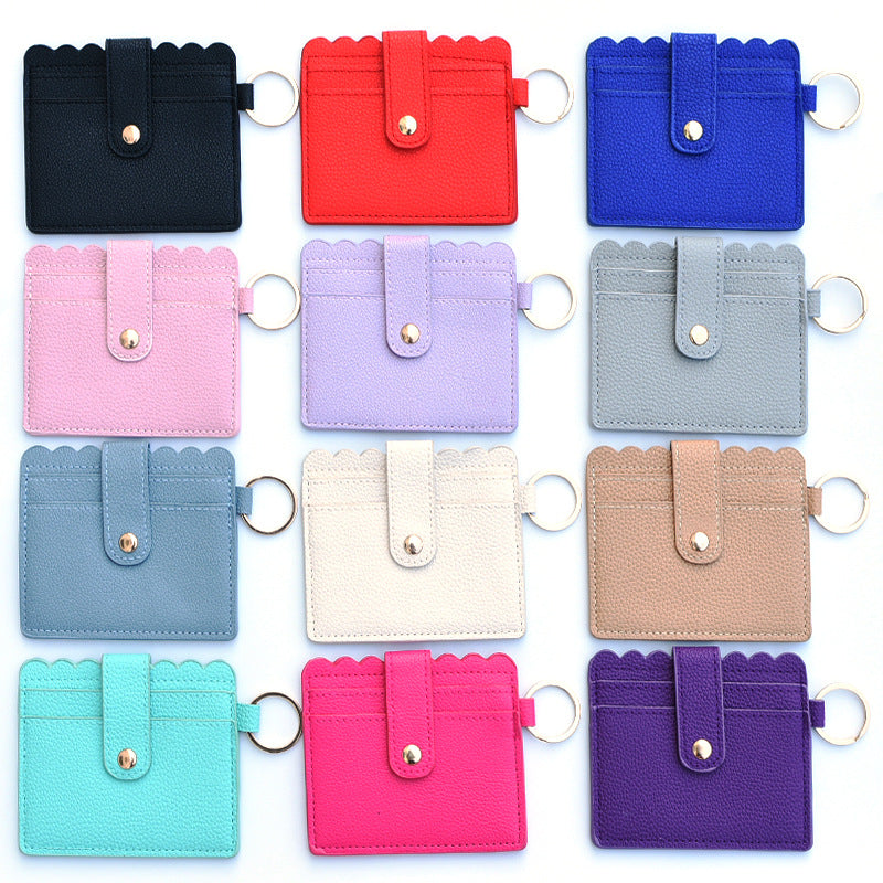 Wholesale Colored PU Leather Bank Card Bag, Fashionable and Creative Student Bus Card Holder Clip