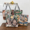 Wholesale Vintage Embroidered Cat Puppy Canvas Bag