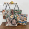 Wholesale Vintage Embroidered Cat Puppy Canvas Bag