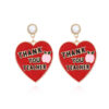 Wholesale Letter Enamel Heart Alloy Earrings