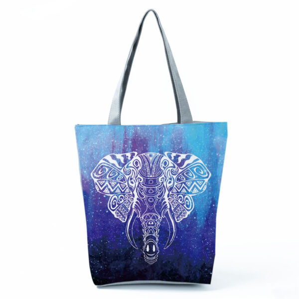O1CN01OKNEzW1o1cbDQGblz_3208145165-0-cib Wholesale Polyester Elephant Print Tote Bag
