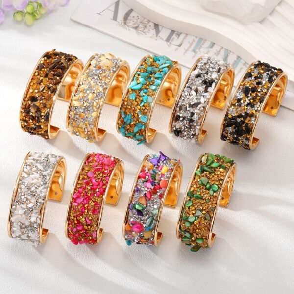 Wholesale Colored Gravel Inlaid Colored Diamond Fine Alloy Bracelet