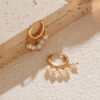 Wholesale French Pearl Earrings Brass Plated 18K Real Gold Earrings