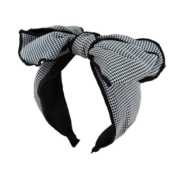 O1CN01OO3oGr1Jy0okTMyAb_2206716431096-0-cib Wholesale Wide Edge Houndstooth Large Bow Fabric Headband