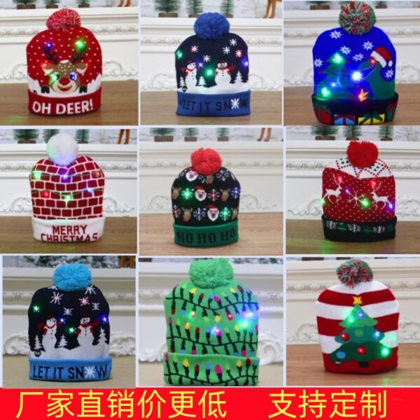 Wholesale Christmas Colorful Luminous High-end Beanie
