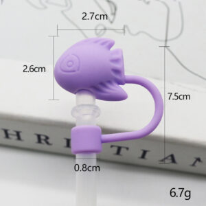 Silicone purple fat fish 8mm / Bagged without straw