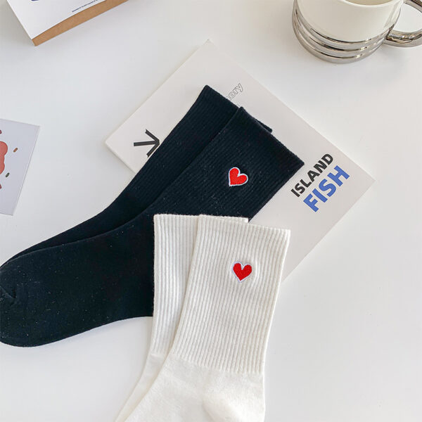 Wholesale Valentine's Day Embroidered Love Pure Cotton Casual Socks