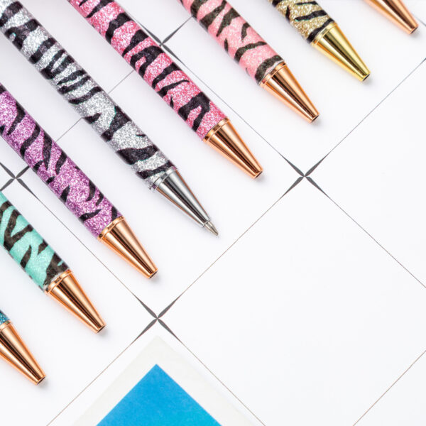 Wholesale Metal Leopard Glitter Ballpoint Pen
