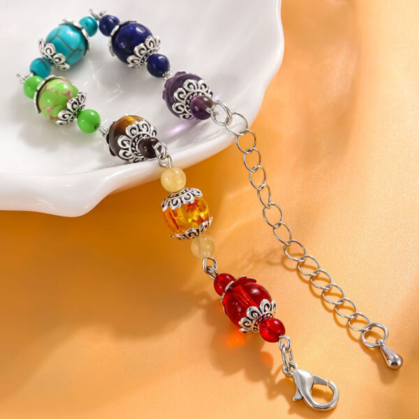 Wholesale Rainbow Natural Stone Beaded Bracelet