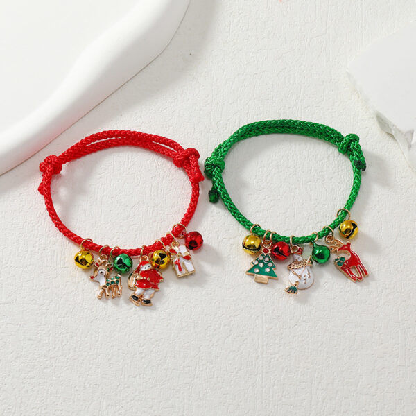 Wholesale Bell Cartoon Colorful Adjustable Christmas Alloy Gift Bracelet