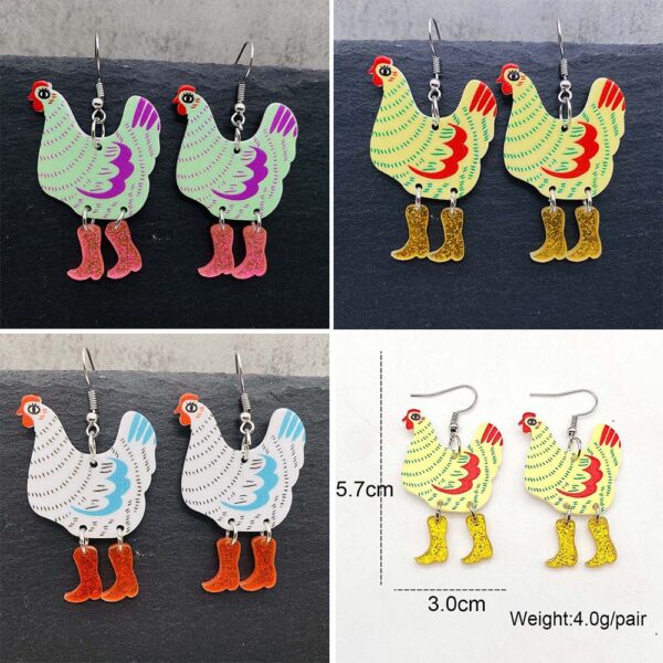 O1CN01OUTVZX26rWUdJBF2u_2209785017715-0-cib Wholesale Funny High Heels Polka Dot Rooster Acrylic Earrings