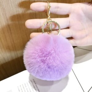 Light purple hairball / Packed in a single opp bag. the keychain is not fixed. if necessary, please contact customer service for notes