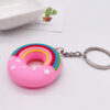 Wholesale PVC Cartoon Rainbow Donut Keychain