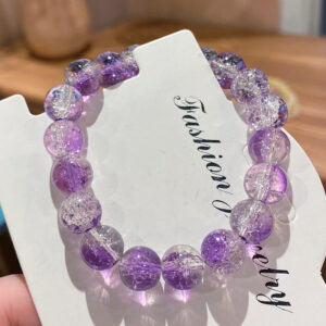 Dark Violet Two-Tone Glass Bracelet