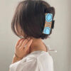 Wholesale Western Wind Sunflower Cow Pattern MAMA Leather Hair Clips