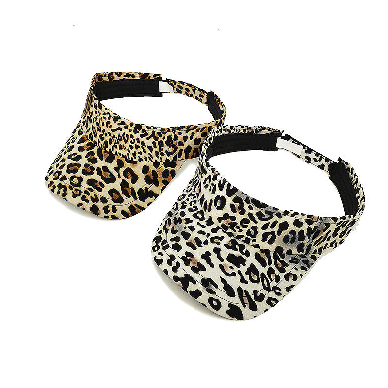 Wholesale lyester Leopard Beanie Sun Visor Hat