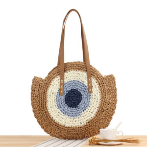 Wholesale Paper Rope Tassel Woven Beach Bag