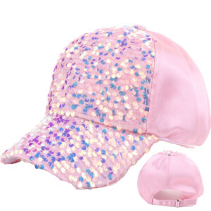 Pink-color sequins cloth hat / Adjustable