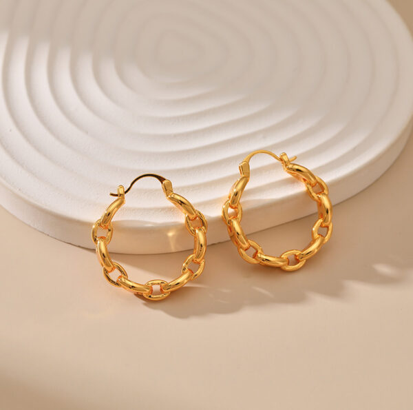 Wholesale Brass Plated 18K Real Gold Earrings