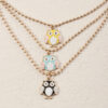 Wholesale Color Drip Owl Alloy Necklaces
