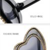 Wholesale Leopard Pattern Love Diamond Set PC Sunglasses