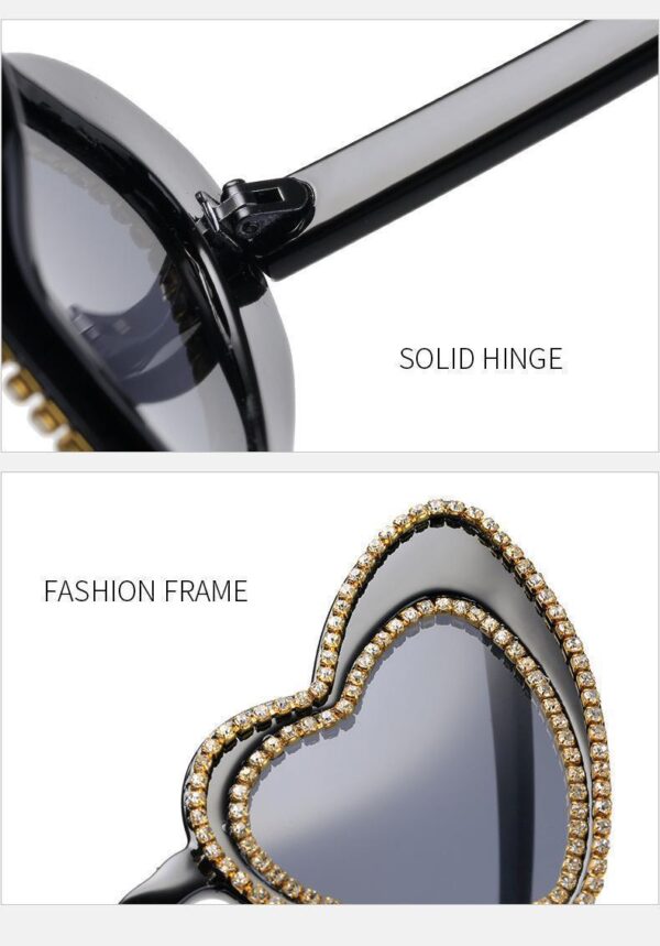 Wholesale Leopard Pattern Love Diamond Set PC Sunglasses