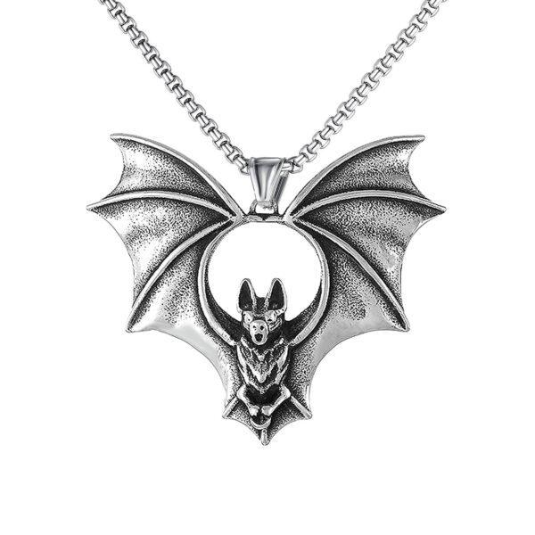 Wholesale Titanium Steel Men's Vintage Gothic Motorcycle Pendant Necklace