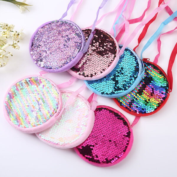 Wholesale Cute Plush Sequin Fabric Single Kids Bag