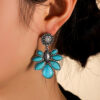 O1CN01OaAXUt1qyMOWaxGPt_2206372095564-0-cib Wholesale Vintage Bohemian Flowers Turquoise Alloy Earrings
