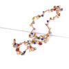 Wholesale Handwoven Colorful Gravel Glass Crystal Natural Stone Long Necklace