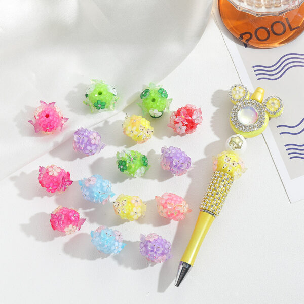 Wholesale Full Diamond Cherry Blossom Butterfly Straight Hole Beads