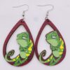 Wholesale Wooden Cartoon Frog Earrings