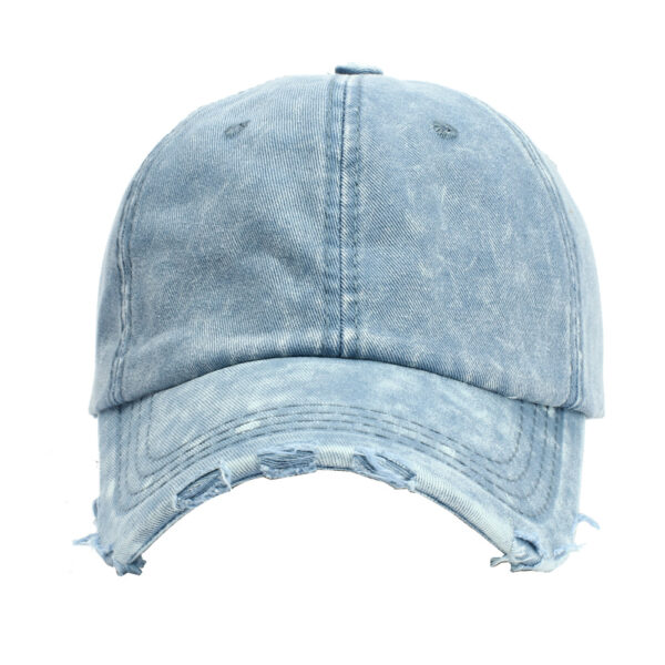 Wholesale Ripped Fashionable Washed Cotton Ripped Denim Simple Light Plate Hat