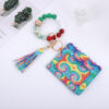 Wholesale Card Holder Pu Tassel Beads Bracelet Wallet Keychain