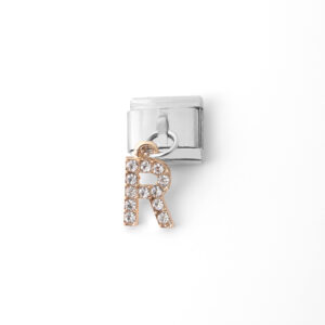 0759-Zircon Gold Plated Letter R