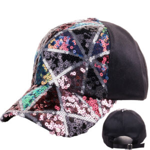 Silver triangle sequined cloth cap / Adjustable